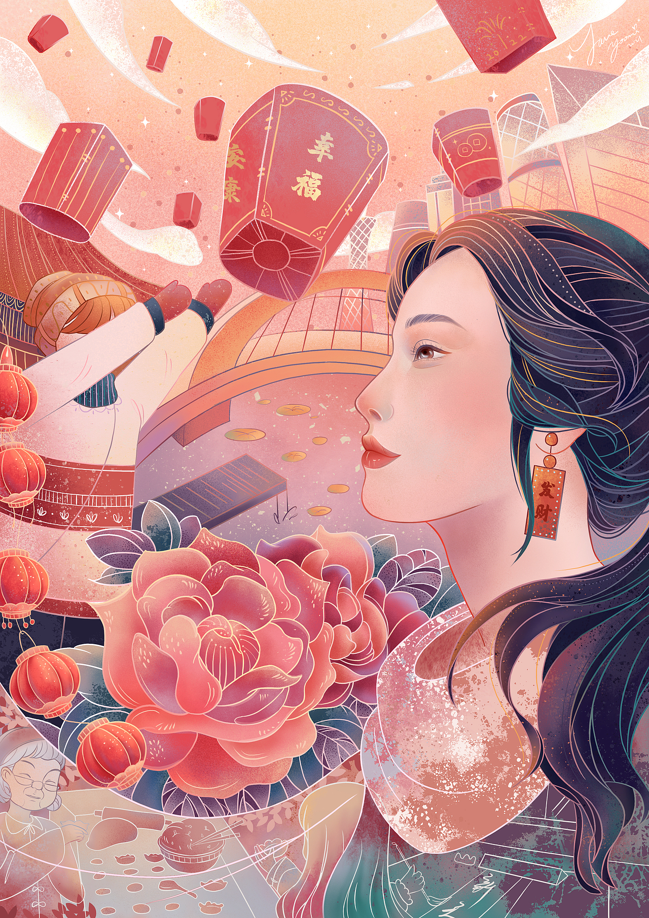 插画作品窝｜灯火（图ZMjc4NDgwMjI4） - 艺术插画 - 站酷设计师Yoonzi原创素材 - 站酷ZCOOL
