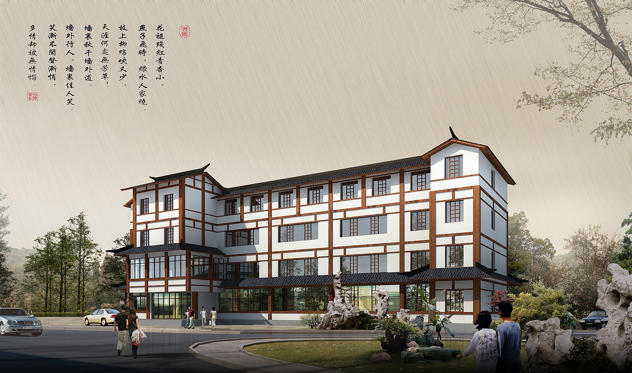 徽派古风建筑（图ZMTY0ODcxNjA4） - 建筑设计 - 站酷设计师设计源源原创素材 - 站酷ZCOOL