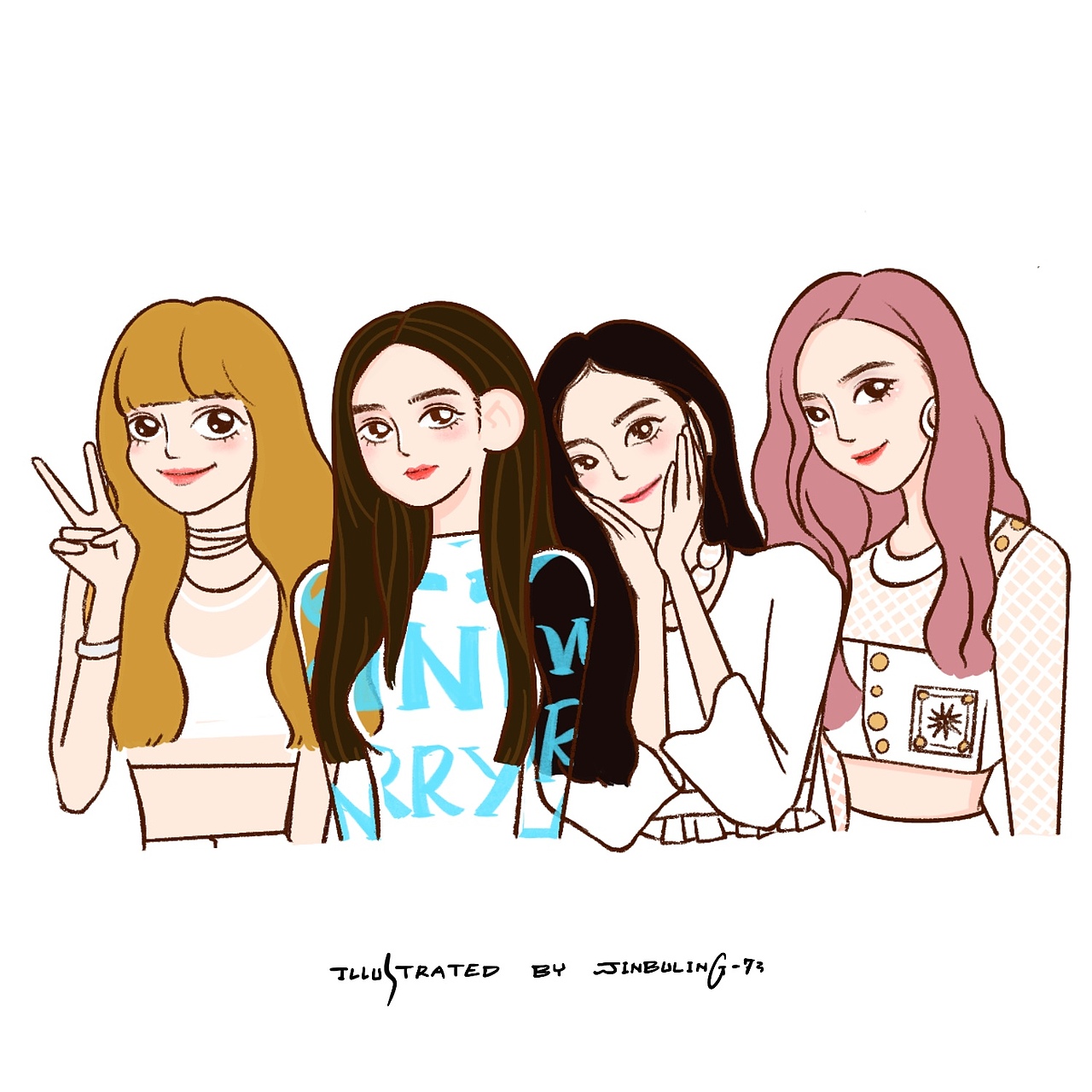 blackpink人物插画小海报