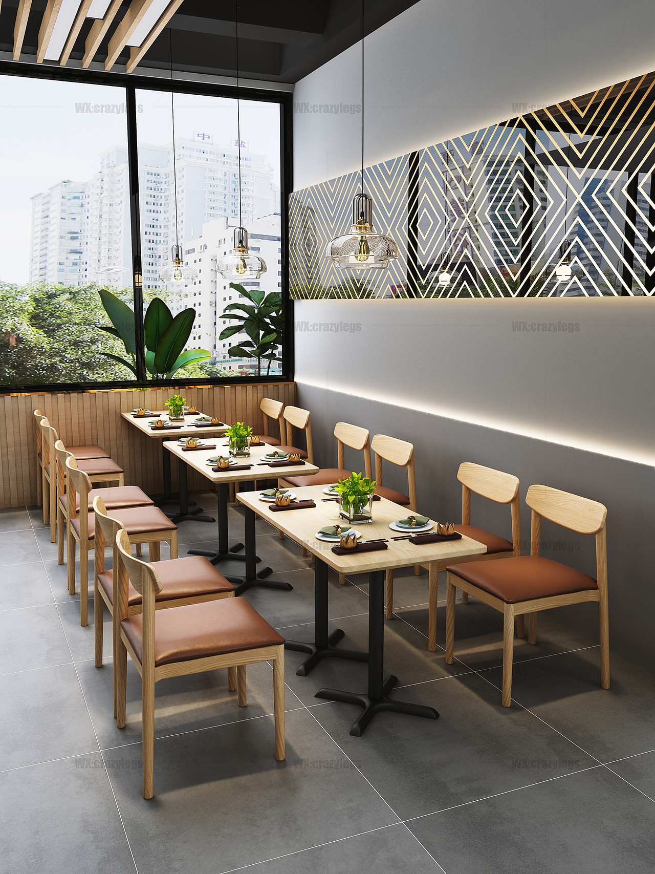 林氏木业餐饮家具系列效果图