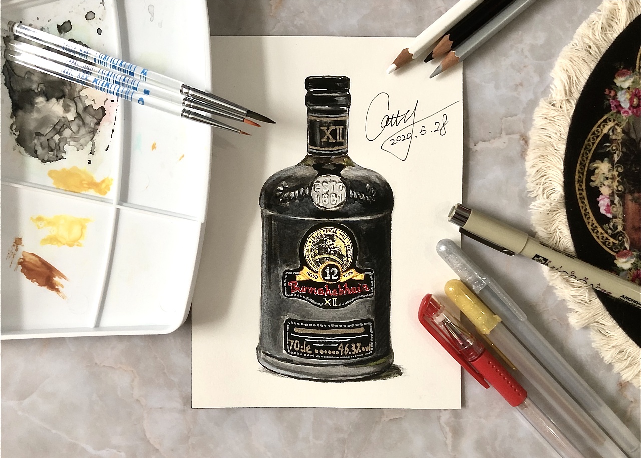 关于一些酒瓶子的手绘稿