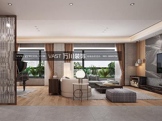 贵阳中天未来方舟现代风格装修设计案例效果图