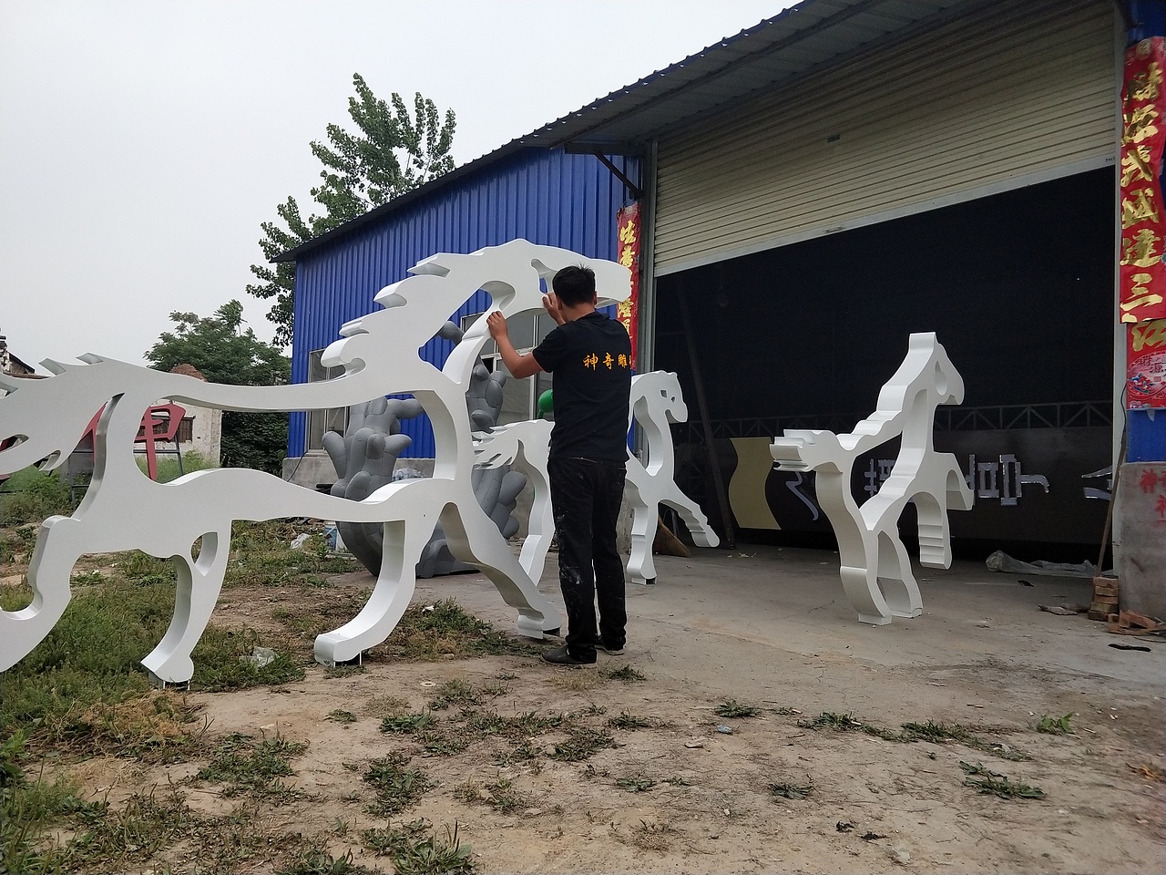 虞城不锈钢雕塑，白龙马雕塑作品（图ZMTcxMzEzNTM2） - 雕塑 - 站酷设计师神奇雕塑厂家原创素材 - 站酷ZCOOL