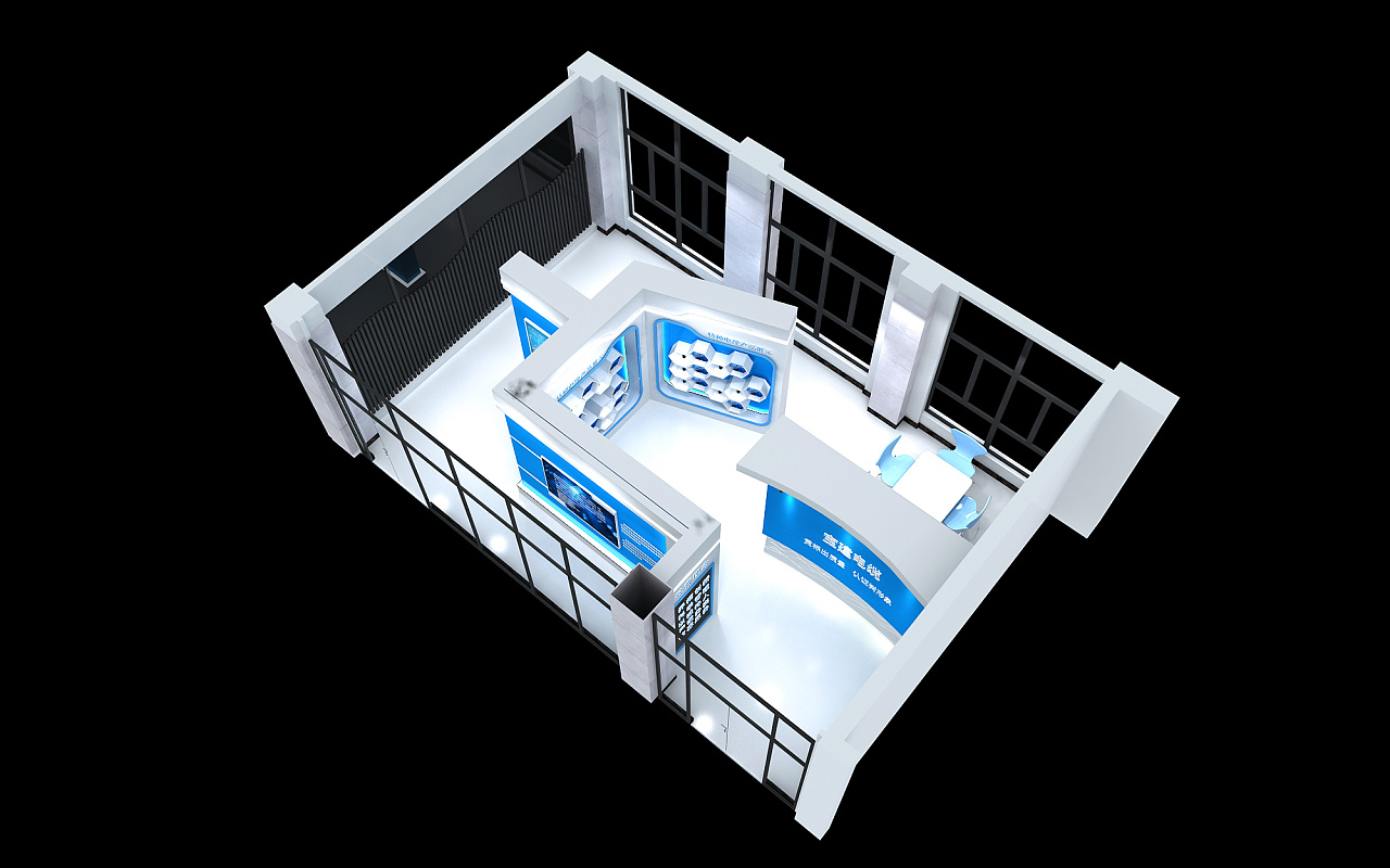 电缆展厅展会展位展台3d效果图设计 cad施工图制作