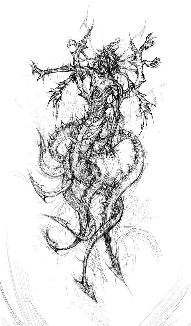 怪物铅笔稿_louisyoung-站酷zcool