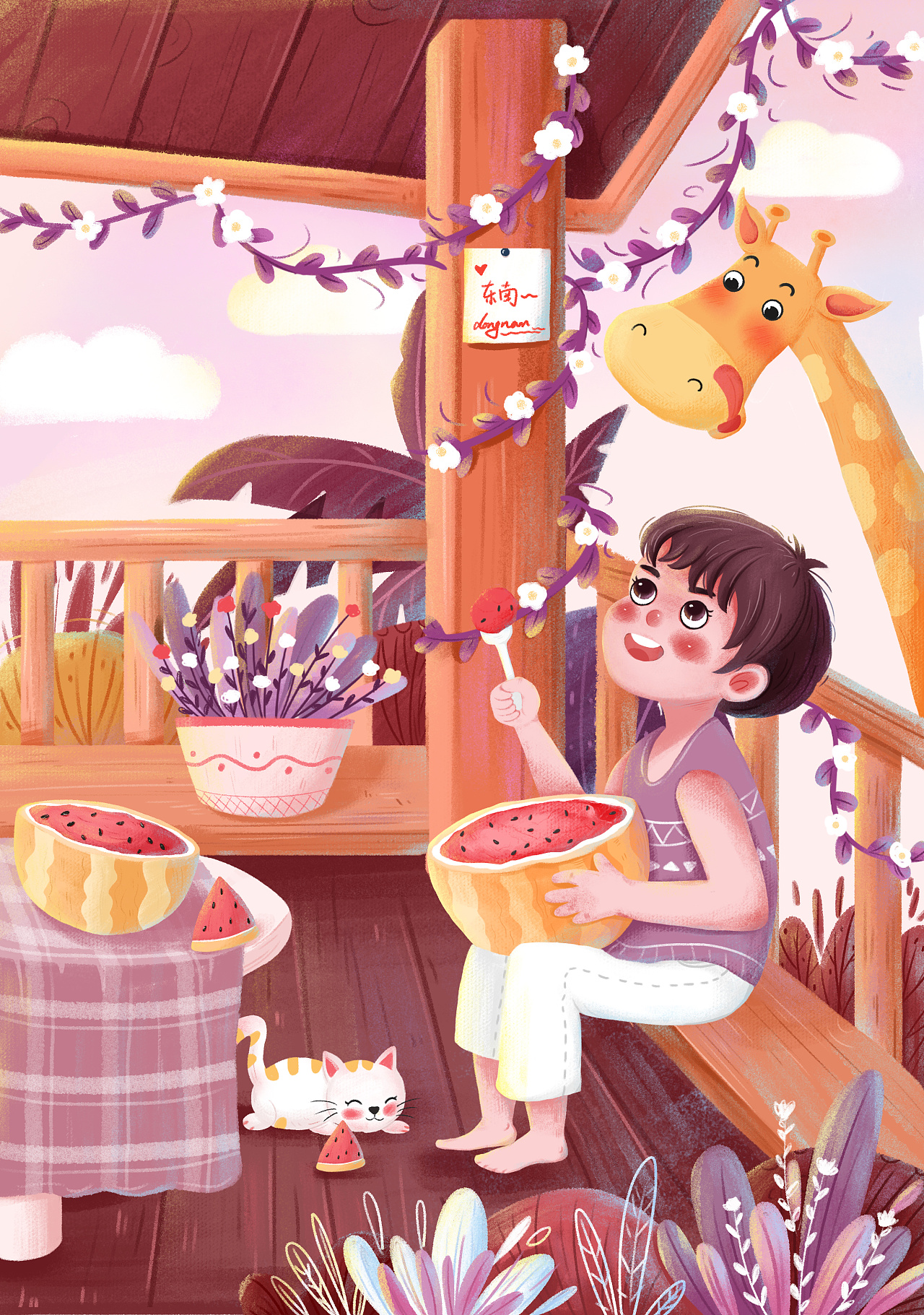 一起吃西瓜吧～|插画|儿童插画|插画师东南 - 原创作品 - 站酷 (zcool