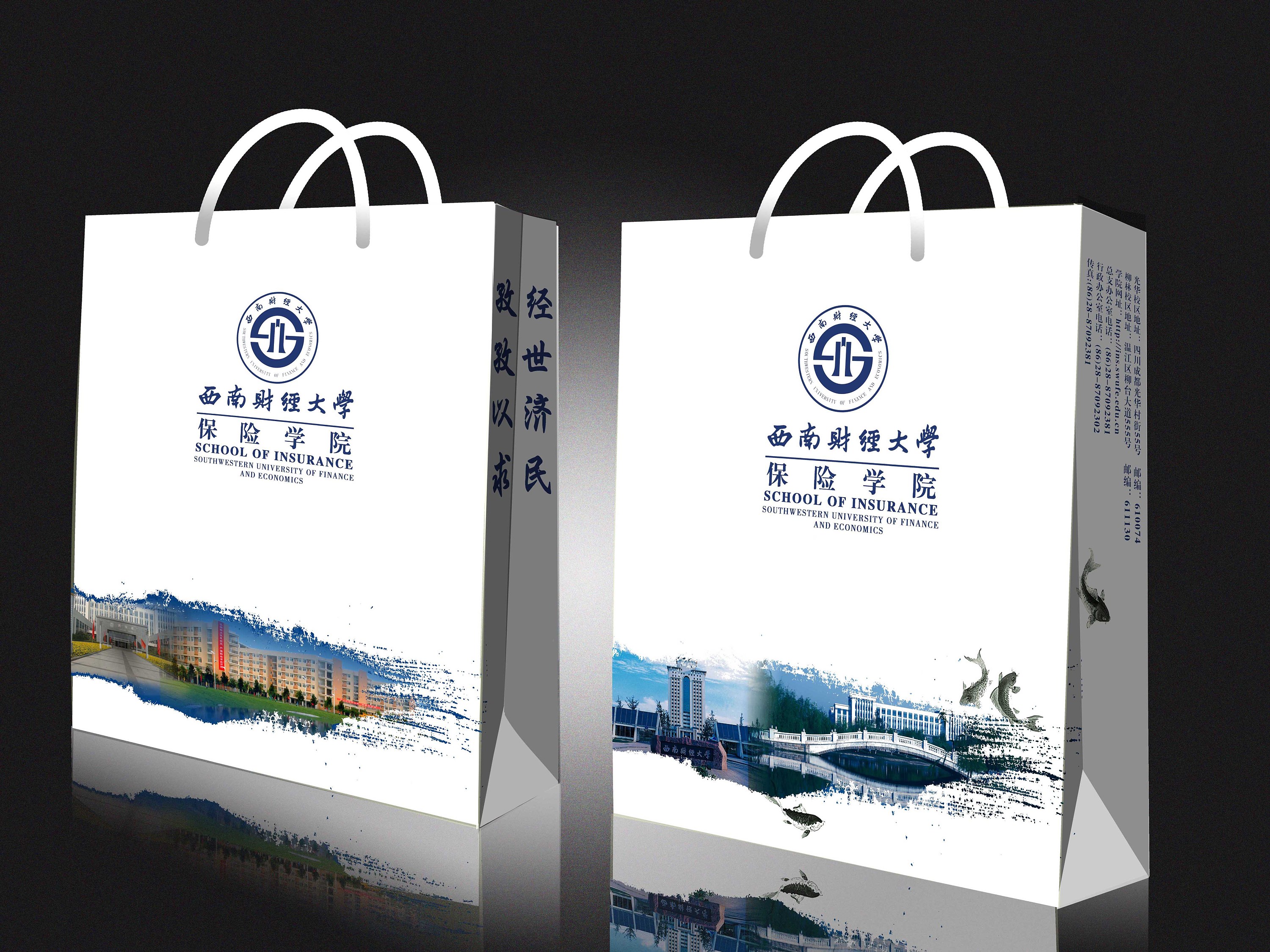 西南财经大学保险学院手提袋一枚|平面|包装|lonelee - 原创作品 - 站