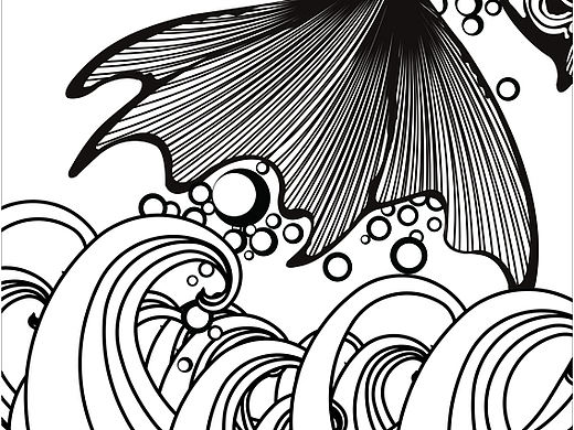 一组鱼的插画