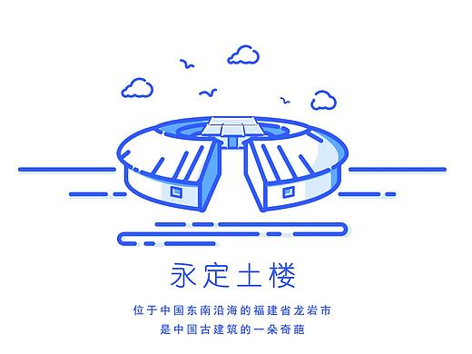 一组福建建筑ICON设计
