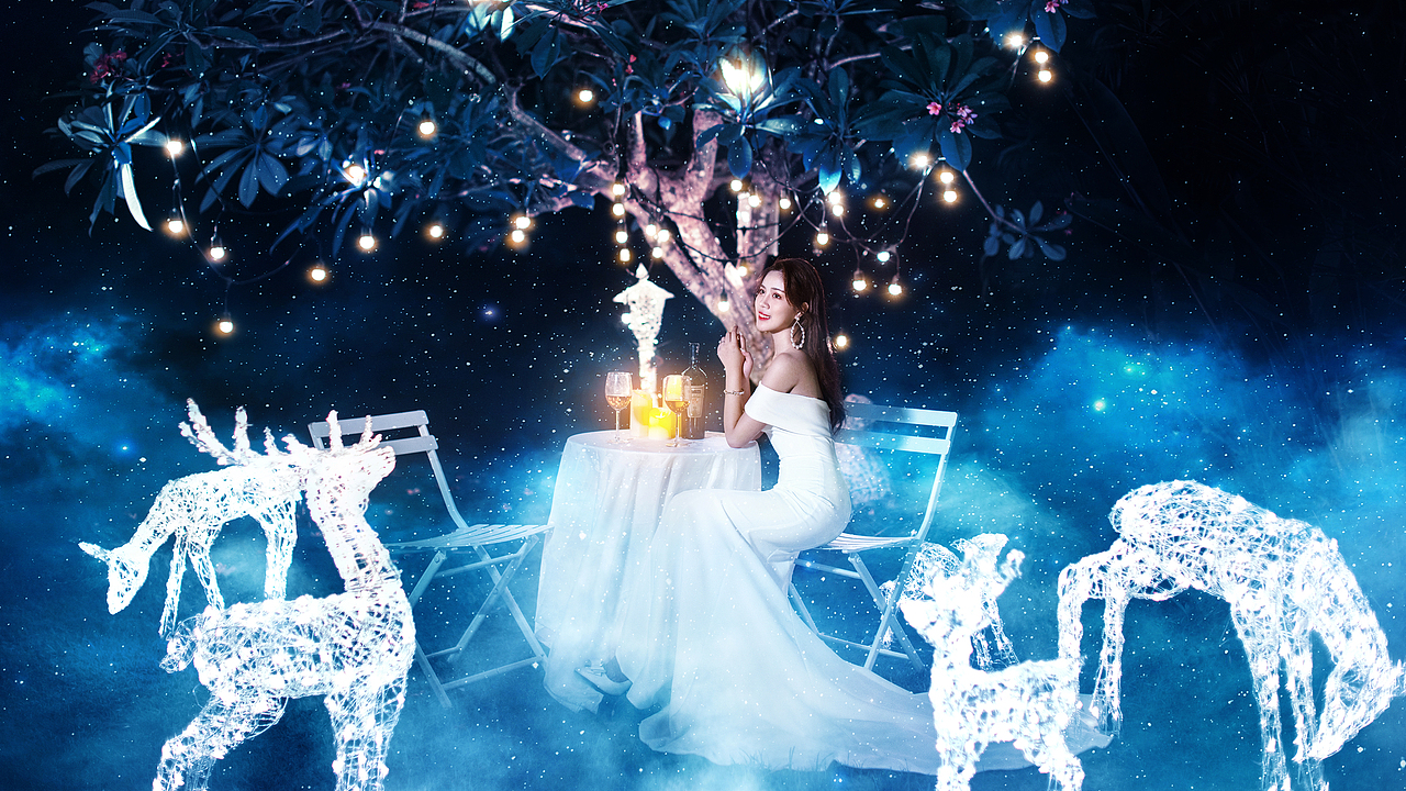 婚纱照修图-圣诞节创意作品
