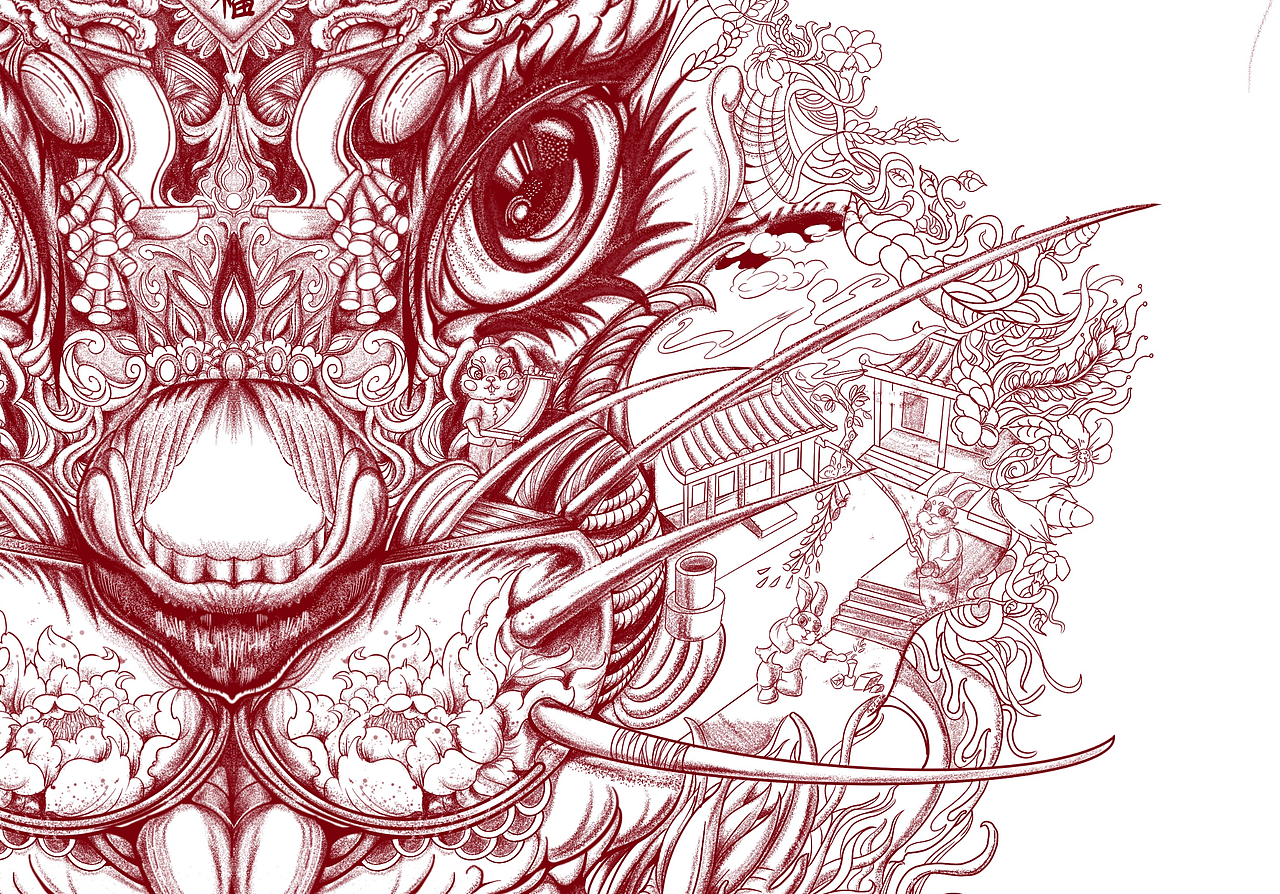 2023《生肖有礼》卯兔—创意插画设计（图ZMzA5NDUwODE2） - 艺术插画 - 站酷设计师杨政博原创素材 - 站酷ZCOOL