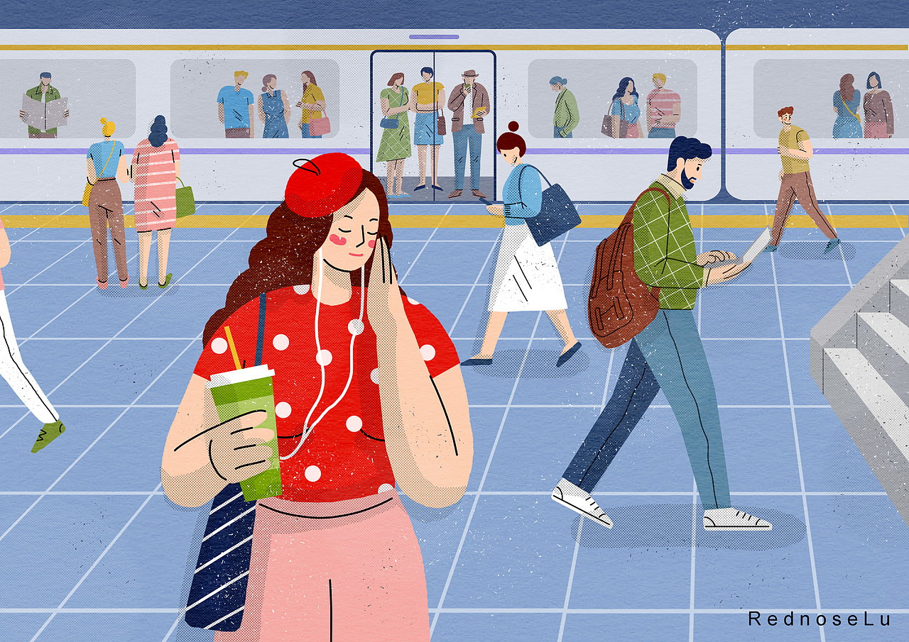 地铁（图ZMzEzNTI1NDcy） - 商业插画 - 站酷设计师晒太阳的鹿咂原创素材 - 站酷ZCOOL