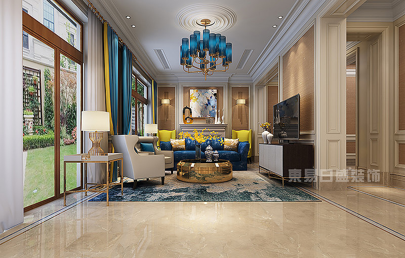 斑•斓 溪上玫瑰园新古典客厅效果图