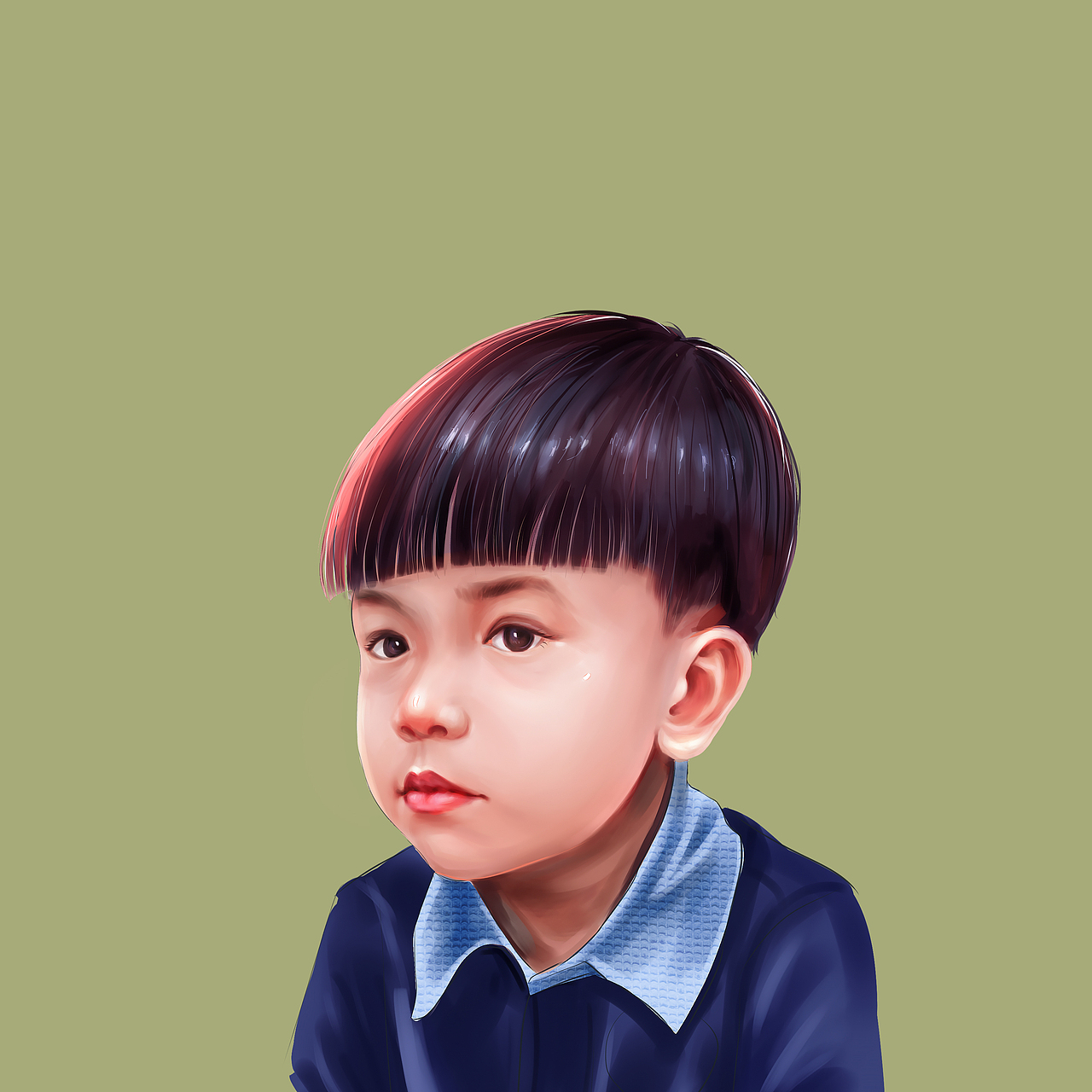 儿童手绘头像 头像插画 