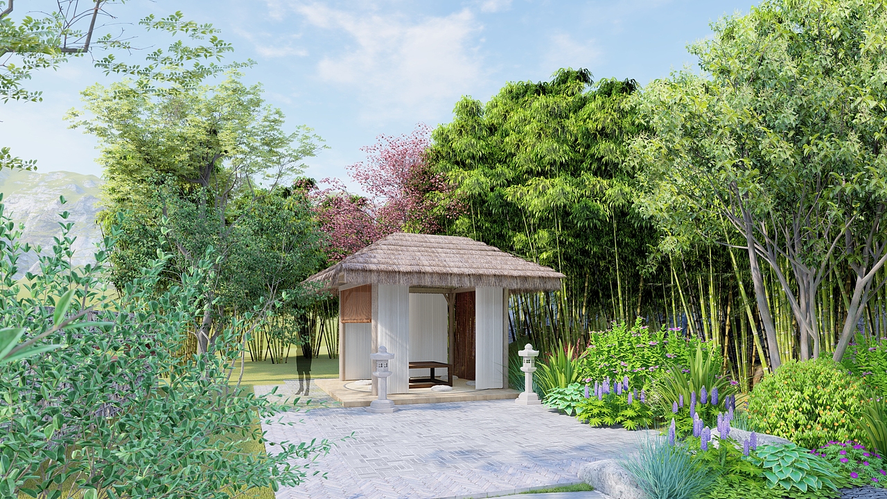 老君山客栈民宿庭院设计|空间|景观设计|周小粥粥_原创作品-站酷zcool