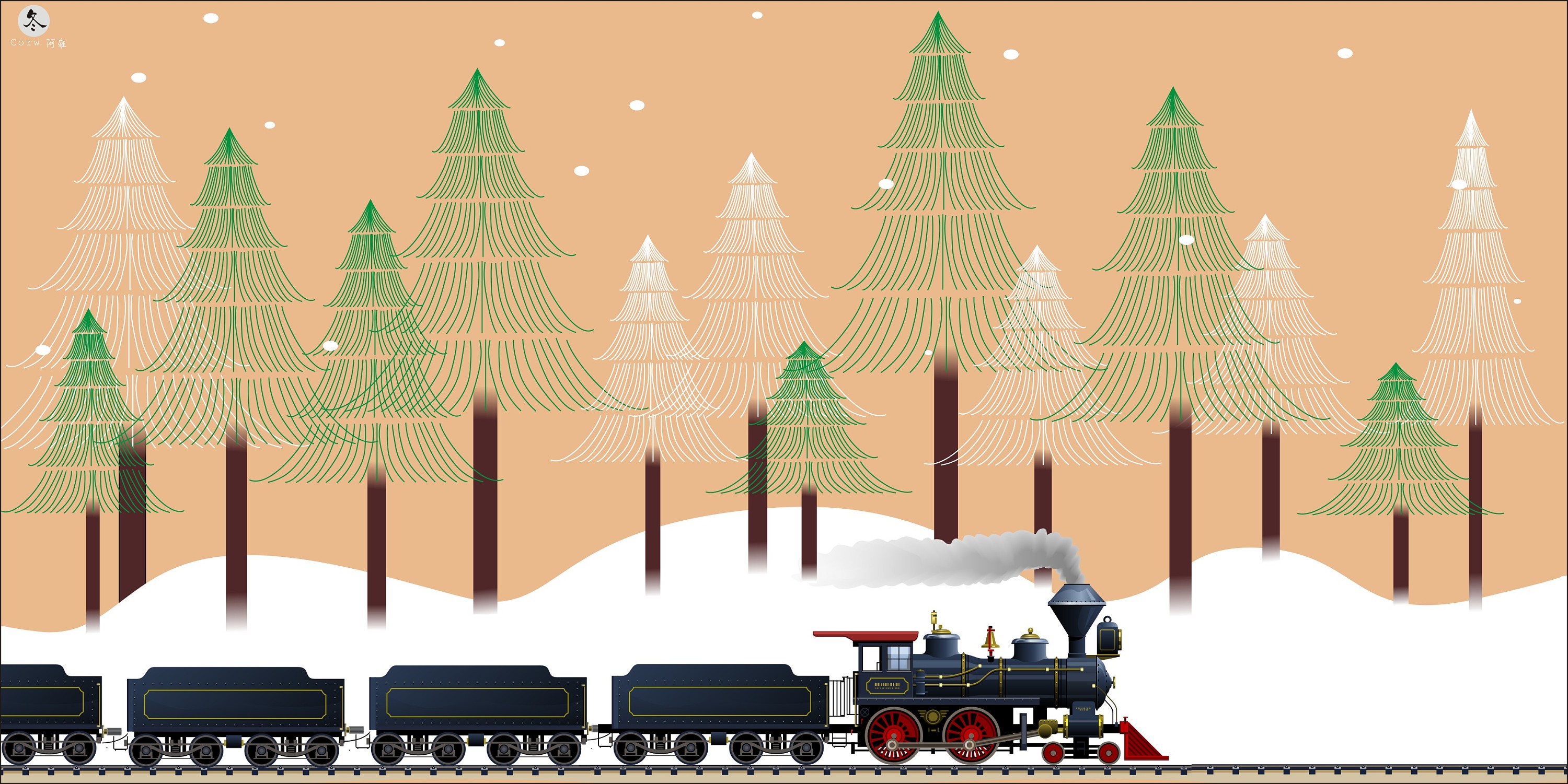 火车的故事|插画|插画习作|阿雅姑娘 - 原创作品 - 站酷 (zcool)