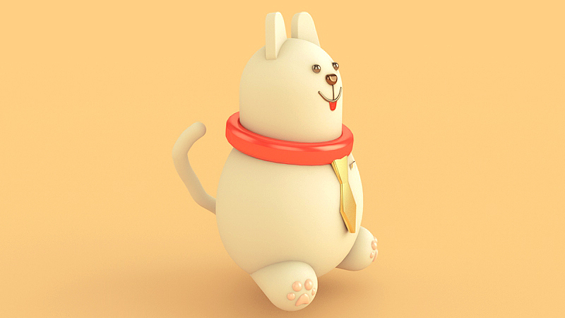 C4D练习,狗年把狗公仔带回家