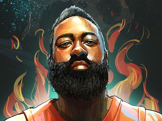 浦发银行信用卡 詹姆斯哈登插画