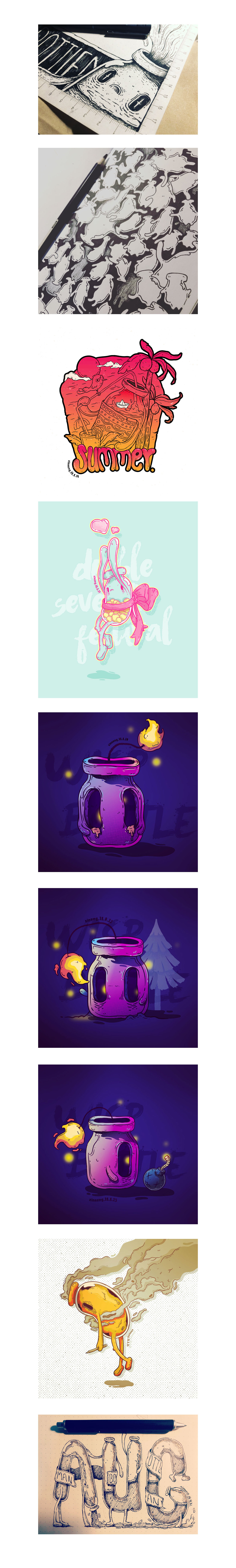 八月练习 - a bottle man（图ZMTI3NDYwODQ4） - 创作习作 - 站酷设计师xinnnnnng原创素材 - 站酷ZCOOL