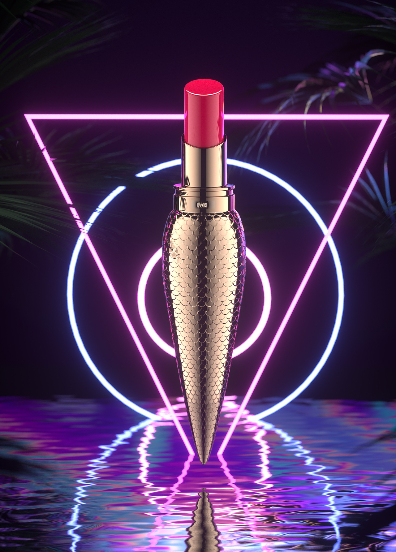 萝卜丁口红c4d建模渲染