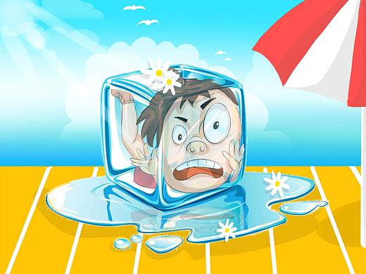 太热，想把自己放在冰块里，是这个样子么？O(∩_∩)O（个人主页-ZNDQ4Mjg4MTI=） - 艺术插画 - 站酷设计师骨感范女王原创素材 - 站酷ZCOOL