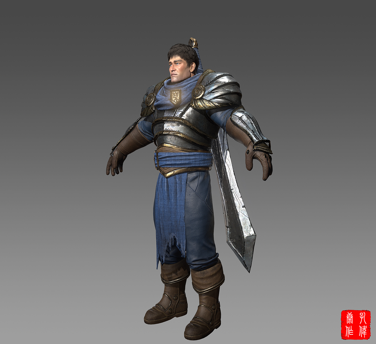 英雄联盟系列模型 德玛西亚之力——盖伦（图ZMjc4ODE3MjAw） - 人物/生物 - 站酷设计师B站康不理鸭原创素材 - 站酷ZCOOL