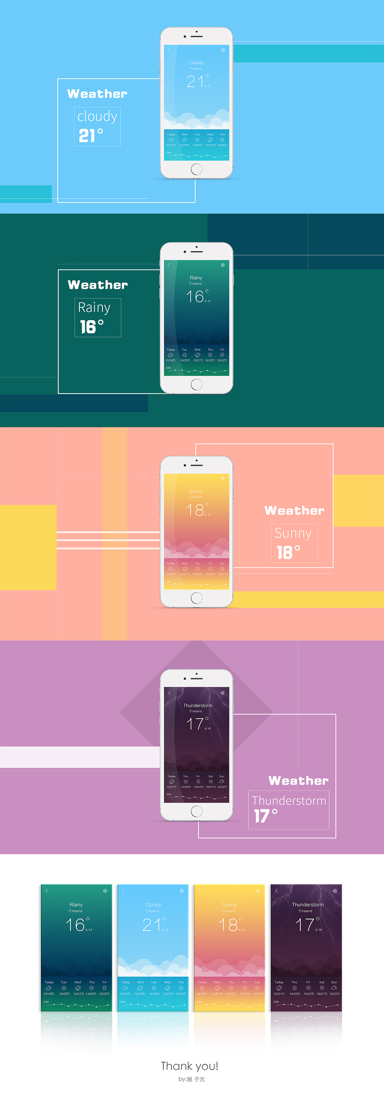 Weather天气UI界面（图ZNTEyMTMzNjA=） - APP界面 - 站酷设计师cherish818原创素材 - 站酷ZCOOL