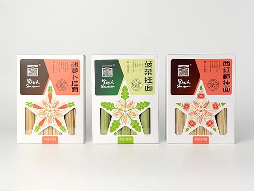 上行案例 / 实心人蔬菜挂面包装设计