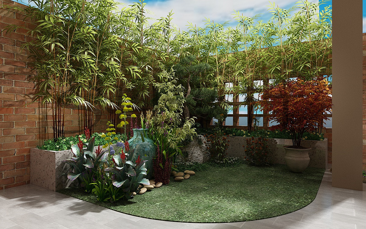 家庭后院阳台整修效果图_sh设计-站酷zcool