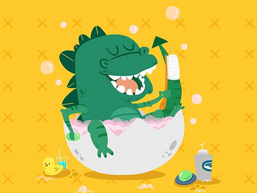临摹儿童插画小恐龙