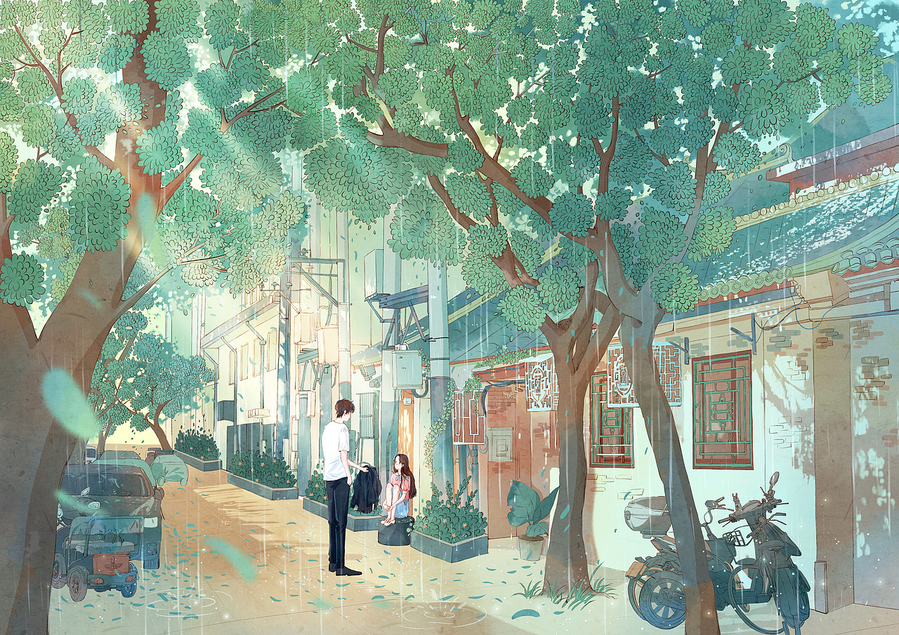 《长街》（图ZMjg2MTM4NTQw） - 商业插画 - 站酷设计师齐桑树原创素材 - 站酷ZCOOL