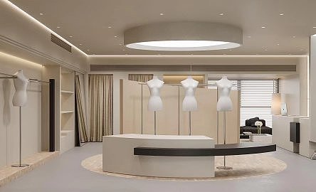奶油风服装店空间设计