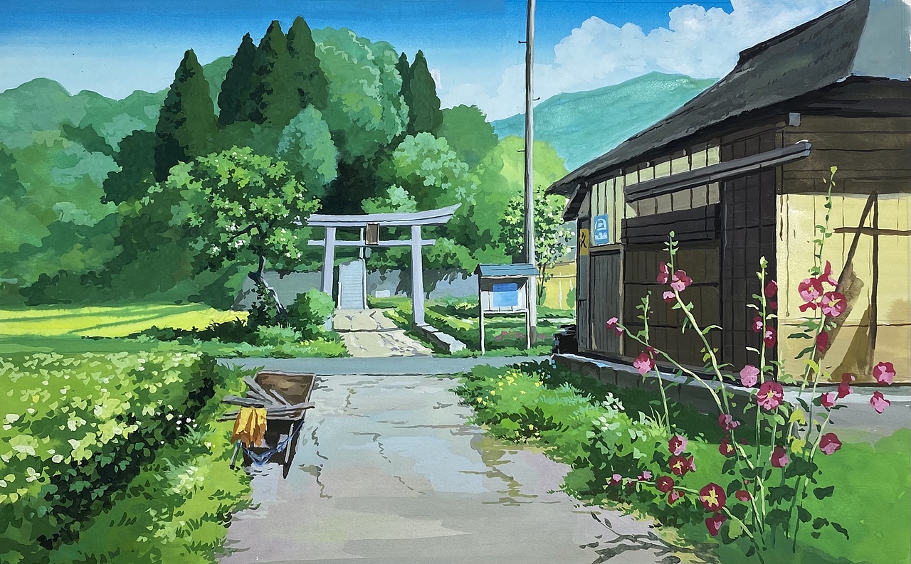 宫崎骏动漫场景手绘
