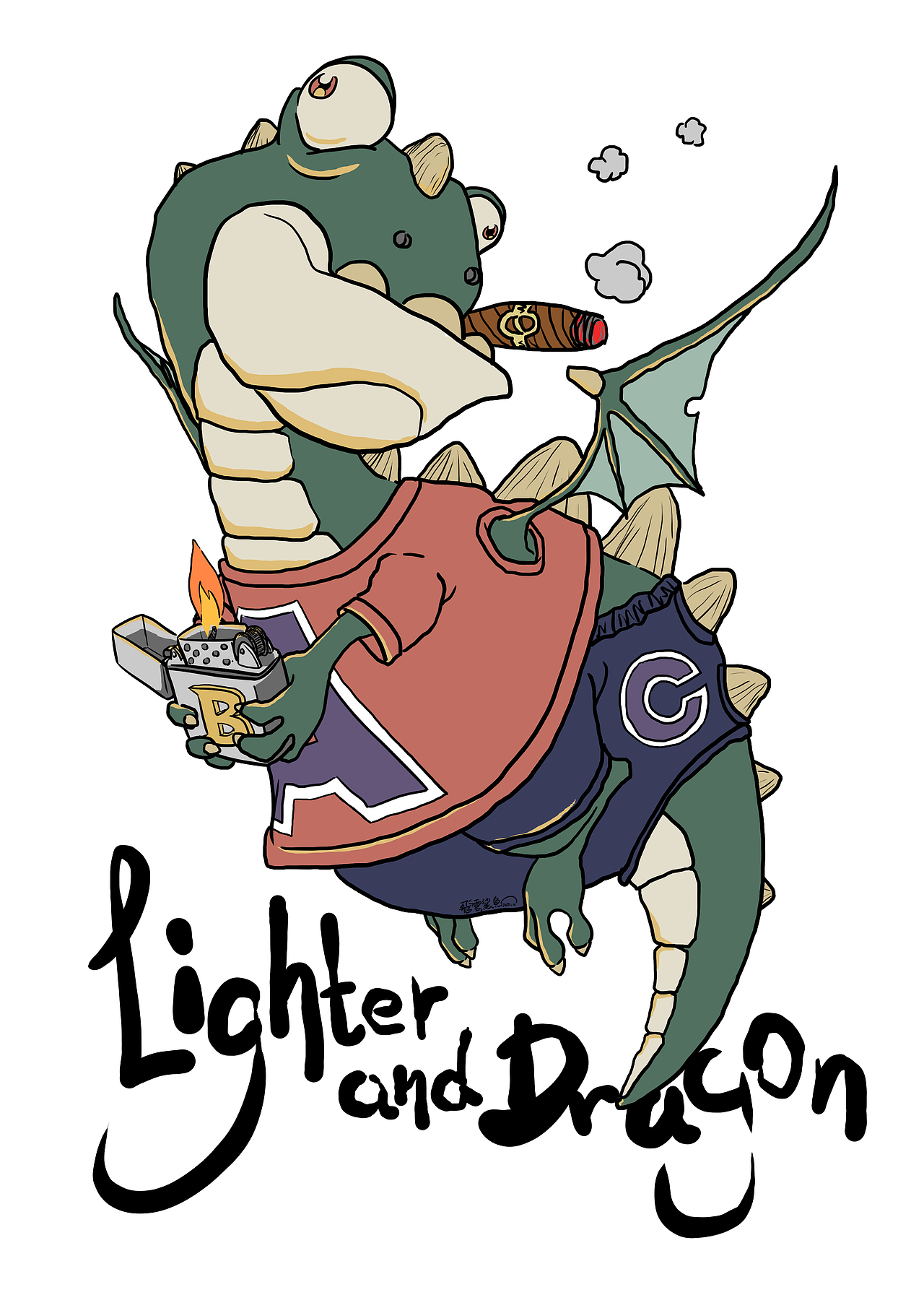 绘画作品|插画|创作习作|飞云鲨鱼_原创作品-站酷zcool