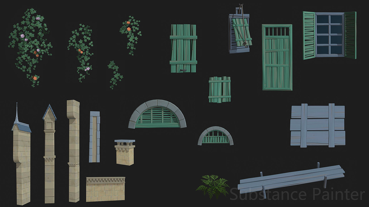 风格化建筑（图ZMjU3NzE4ODcy） - 场景 - 站酷设计师yua_da原创素材 - 站酷ZCOOL