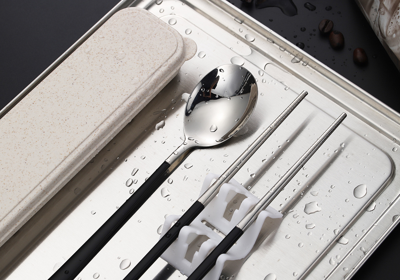 不锈钢筷子套装拍摄原图