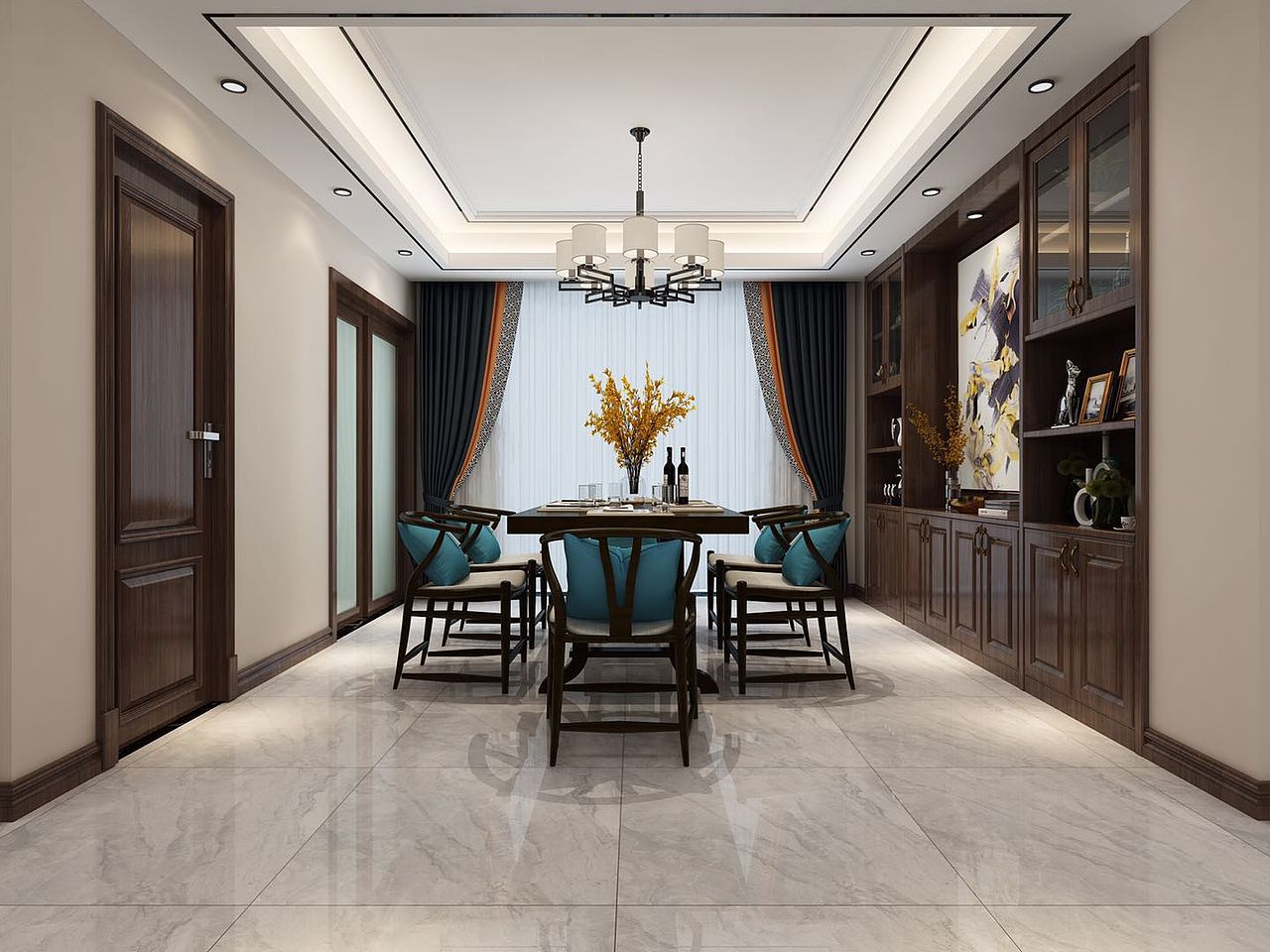 玫瑰园新中式（图ZMTYzMDU5MTQ4） - 家装设计 - 站酷设计师室内设计师肖荣原创素材 - 站酷ZCOOL