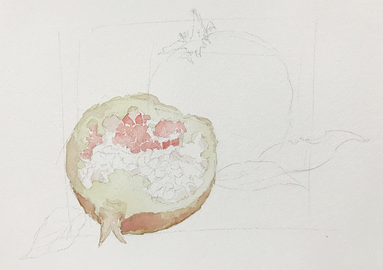 水彩美食～石榴（圖ZMjEzMDI0NDg4） - 繪畫 - 站酷設(shè)計(jì)師劉夢(mèng)水彩原創(chuàng)素材 - 站酷ZCOOL