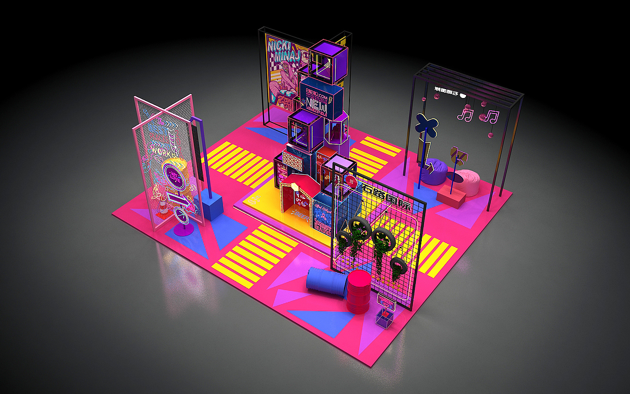 潮流 美陈 网红打卡圣地 打卡点 dp点 商场中庭设计