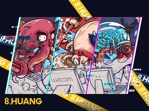 8HUANG内部插画设计——《忙碌的品牌打工人》