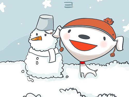 商业插画 节日海报--大雪