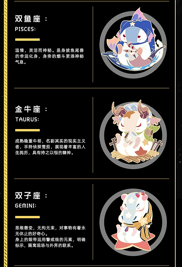 潮玩新品 | 幻栗鼠BOBBY十二星座徽章 可爱的小仓鼠