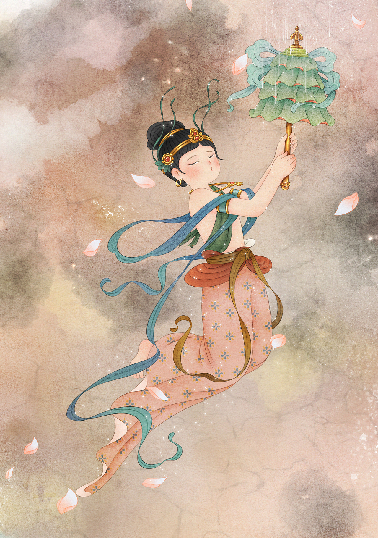 乐舞飞天图和奉侍飞天图