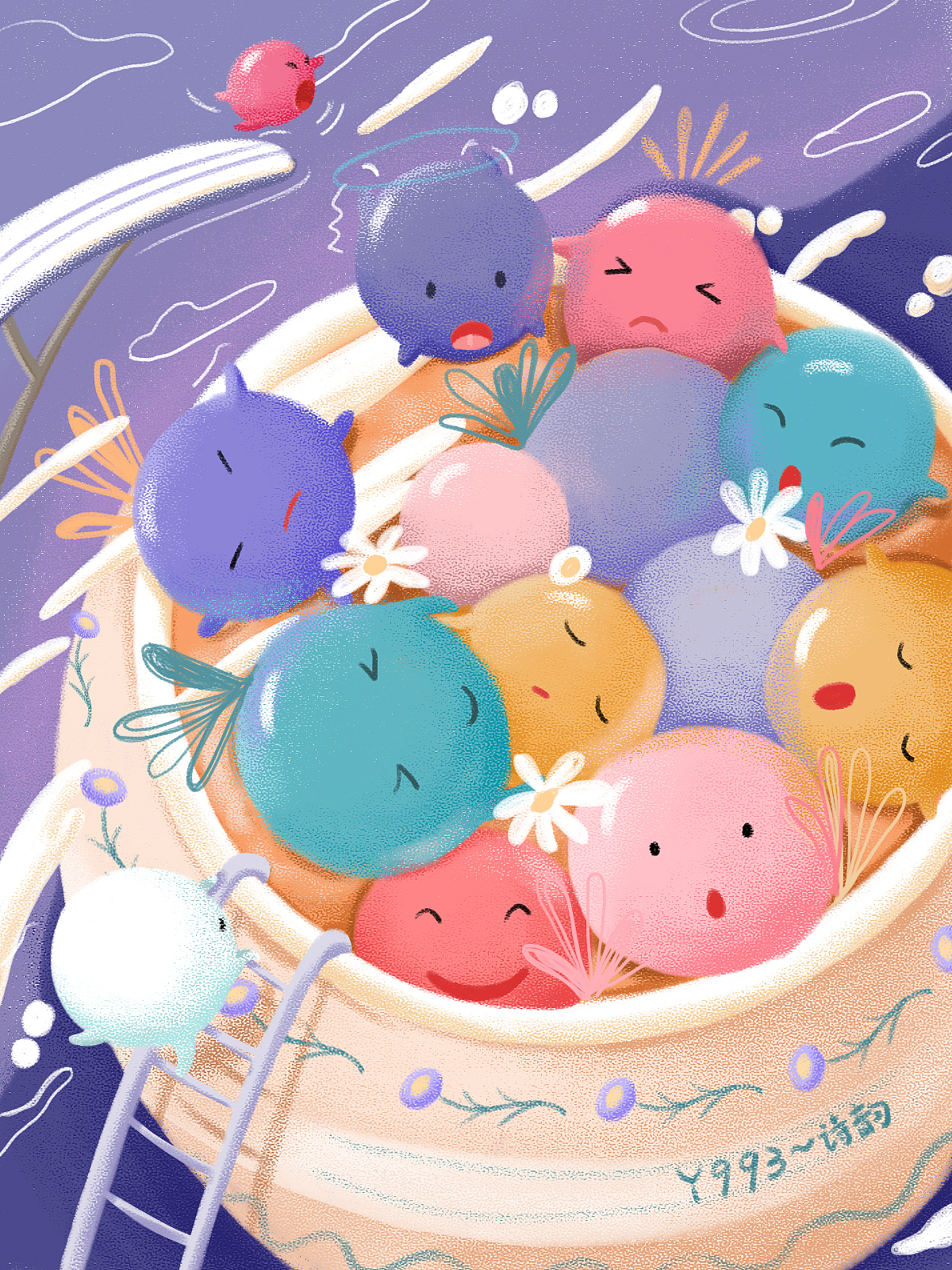 y园糖插画打卡21天#day12《元宵节》