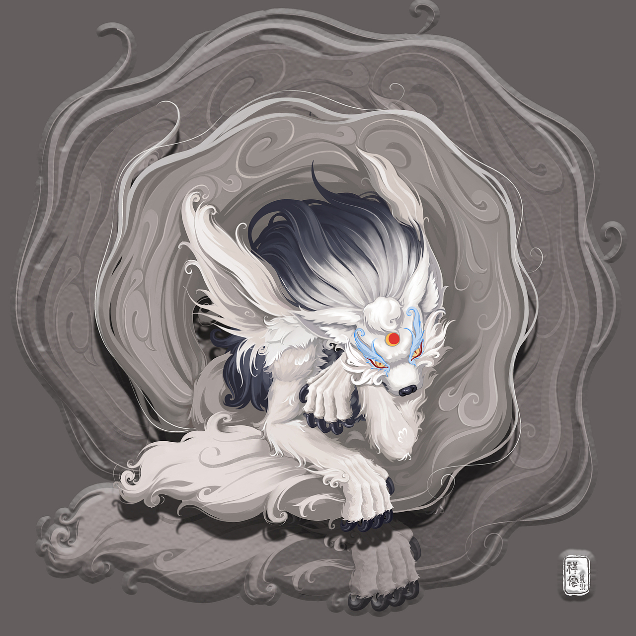 【山海经异兽·天狗】原创插画