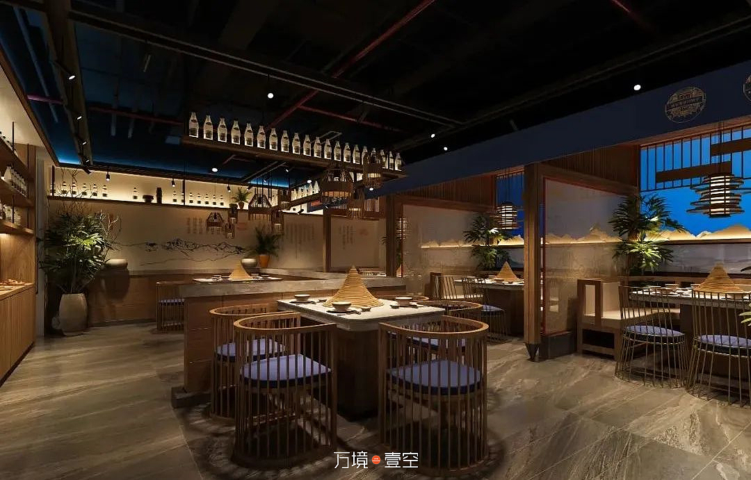 餐饮空间设计空间美学案例合集（图ZMjkwMzg3ODY4） - 酒店餐饮设计 - 站酷设计师万境壹空设计原创素材 - 站酷ZCOOL