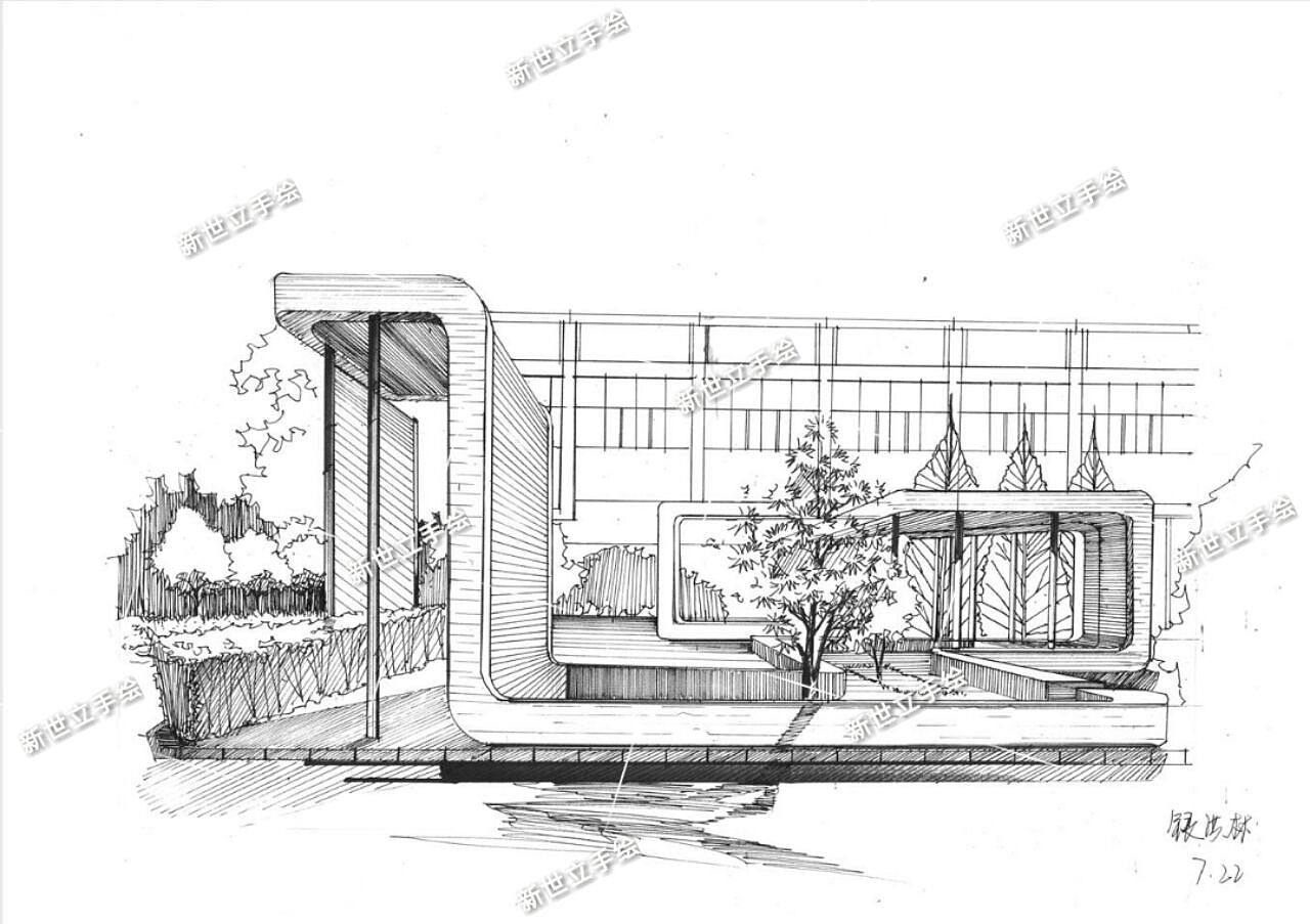 建筑手绘线稿（图ZMTE0NTM0MzU2） - 景观设计 - 站酷设计师CAO1013原创素材 - 站酷ZCOOL