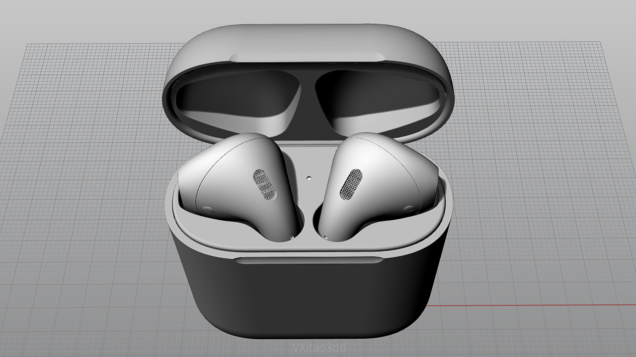 airpods苹果耳机高质量3d模型犀牛建模keyshot渲染