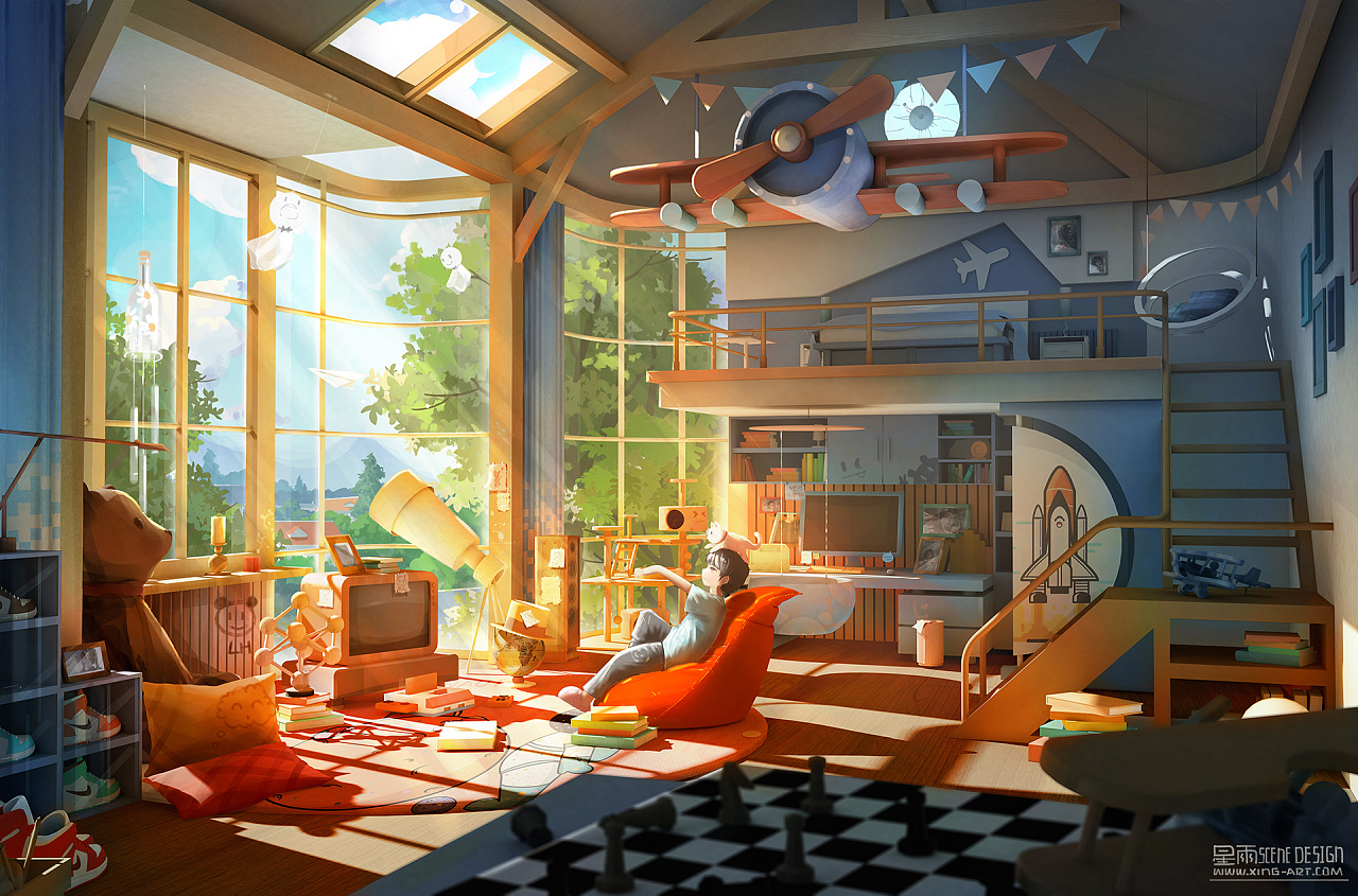 2021暑期场景班 室内作业|插画|创作习作|星雨cg艺术中心_原创作品