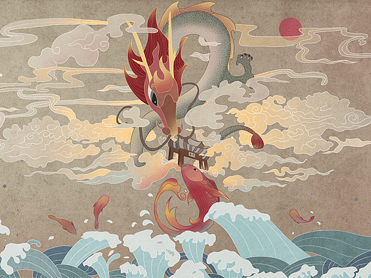 honor 8x 海报《鱼跃龙门,过而为龙》